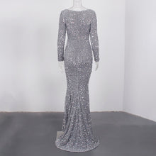 Load image into Gallery viewer, Long Sleeve Sequin Maxi Dress