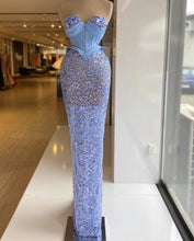 Load image into Gallery viewer, Blue Mermaid Evening Dress