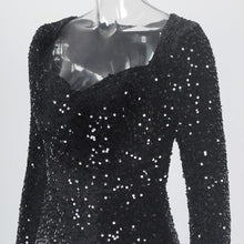 Load image into Gallery viewer, Long Sleeve Sequin Maxi Dress