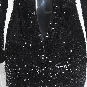Long Sleeve Sequin Maxi Dress
