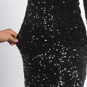 Long Sleeve Sequin Maxi Dress