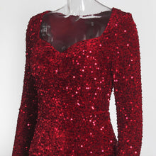 Load image into Gallery viewer, Long Sleeve Sequin Maxi Dress