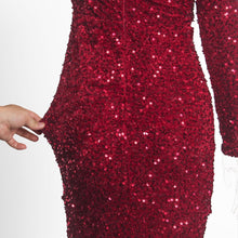 Load image into Gallery viewer, Long Sleeve Sequin Maxi Dress