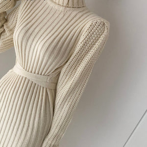 Puff Sleeve Turtleneck Sweater Knit