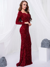 Load image into Gallery viewer, Long Sleeve Sequin Maxi Dress