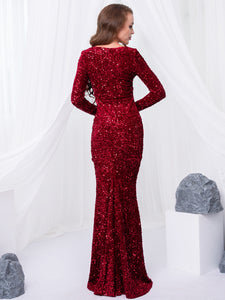 Long Sleeve Sequin Maxi Dress