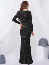 Load image into Gallery viewer, Long Sleeve Sequin Maxi Dress