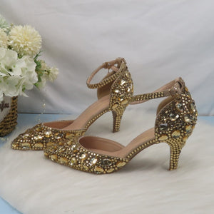 Champagne Golden crystal  shoes