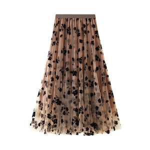 Vintage Butterfly Embroidery  Skirt