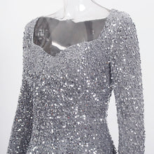 Load image into Gallery viewer, Long Sleeve Sequin Maxi Dress