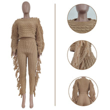 Load image into Gallery viewer, Tassel Knitted Sweater Sexy Two Piece Set