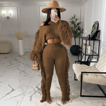 Load image into Gallery viewer, Tassel Knitted Sweater Sexy Two Piece Set