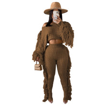 Load image into Gallery viewer, Tassel Knitted Sweater Sexy Two Piece Set