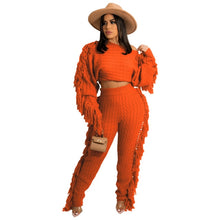 Load image into Gallery viewer, Tassel Knitted Sweater Sexy Two Piece Set
