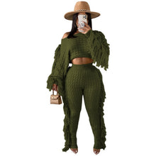 Load image into Gallery viewer, Tassel Knitted Sweater Sexy Two Piece Set