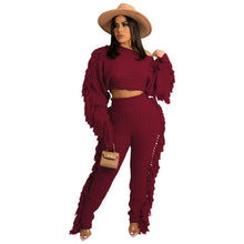 Load image into Gallery viewer, Tassel Knitted Sweater Sexy Two Piece Set
