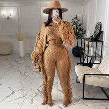 Load image into Gallery viewer, Tassel Knitted Sweater Sexy Two Piece Set