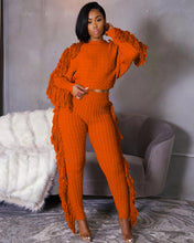 Load image into Gallery viewer, Tassel Knitted Sweater Sexy Two Piece Set