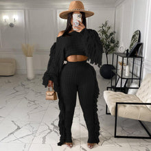 Load image into Gallery viewer, Tassel Knitted Sweater Sexy Two Piece Set