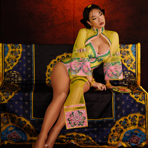 Sexy Chinese Dress Print 2 pieces Set