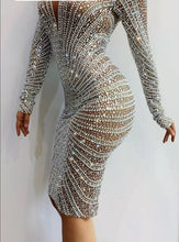Load image into Gallery viewer, Sparkly Silver Rhinestone short Dress