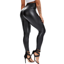 Load image into Gallery viewer, High Waist Zipper PU Leather Pants