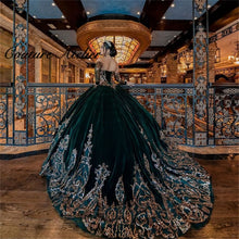 Load image into Gallery viewer, Velvet Ball Gown Quinceanera Dress