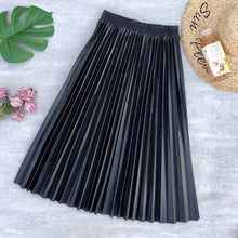 Load image into Gallery viewer, Autumn  PU Leather Pleated Skirt