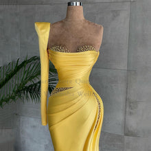 Load image into Gallery viewer, Yellow Mermaid Prom Dress