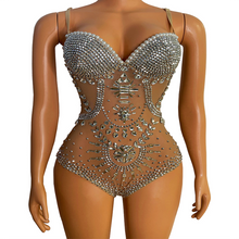Load image into Gallery viewer, Sparkly Rhinestones Pearls Bodysuit  Costume