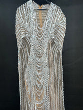 Load image into Gallery viewer, Silver Sequins Crystals Transparent  Dress