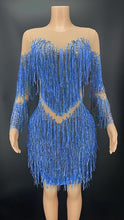 Load image into Gallery viewer, Sparkly Rhinestones Fringes Dress