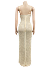 Load image into Gallery viewer, Mesh Sheer Rhinestones Maxi Dress