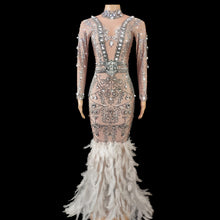 Load image into Gallery viewer, White Feather Tail Dress