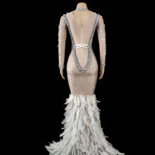 Load image into Gallery viewer, White Feather Tail Dress