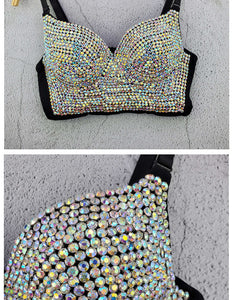 Sexy Bustier Cropped sling Top Vest Bra bling
