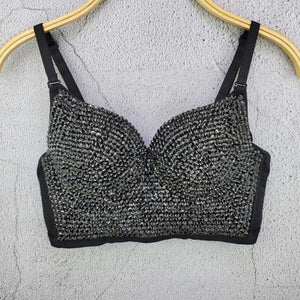Sexy Bustier Cropped sling Top Vest Bra bling