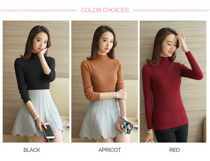 Sweater Autumn Winter Black Tops  Knitted