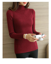 Load image into Gallery viewer, Sweater Autumn Winter Black Tops  Knitted