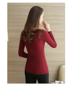 Sweater Autumn Winter Black Tops  Knitted