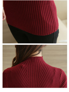 Sweater Autumn Winter Black Tops  Knitted