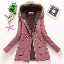 Load image into Gallery viewer, Slim Winter Hooded Coat