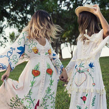 Load image into Gallery viewer, Maxi Dress V-Neck Batwing Sleeve Loose