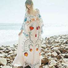 Load image into Gallery viewer, Maxi Dress V-Neck Batwing Sleeve Loose