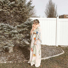 Load image into Gallery viewer, Maxi Dress V-Neck Batwing Sleeve Loose