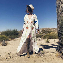 Load image into Gallery viewer, Maxi Dress V-Neck Batwing Sleeve Loose