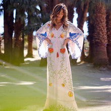 Load image into Gallery viewer, Maxi Dress V-Neck Batwing Sleeve Loose