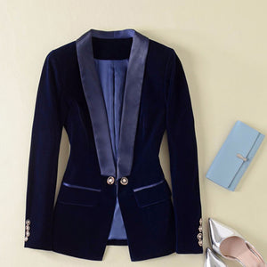 Designer Blazer  Long Sleeve Velvet Blazer Jacket Outer Wear