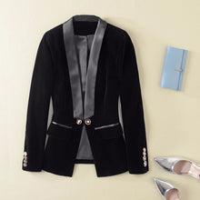 Load image into Gallery viewer, Designer Blazer  Long Sleeve Velvet Blazer Jacket Outer Wear