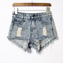 Load image into Gallery viewer, High Waisted Short Jeans Punk
